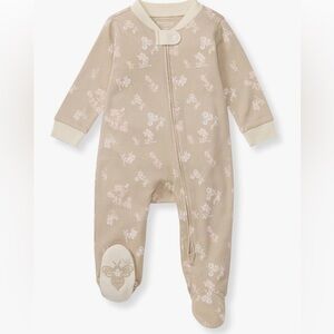 Beige Floral Kids One Piece Burt’s Bees. Organic cotton